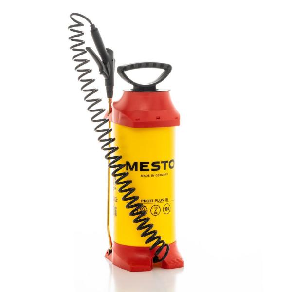 MESTO PROFI PLUS 10 Drucksprühgerät 3270P – robuster 10 L Sprüher mit Spiralschlauch, FPM-Dichtungen & Messinglanze